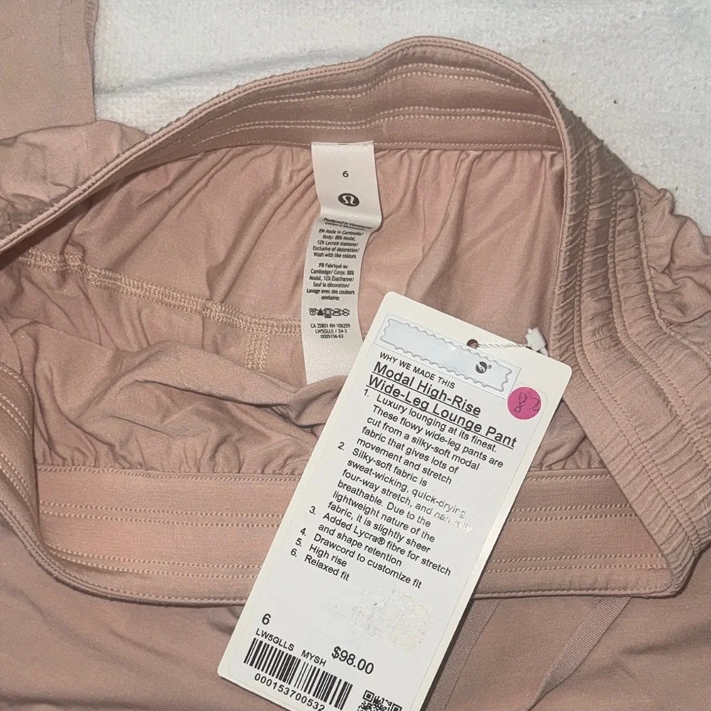 Lululemon Modal High-Rise Wide-Leg Lounge Pant *NWT 6/Misty Shell - Picture 6 of 9